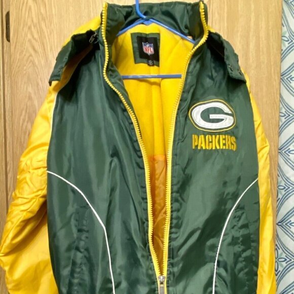 Green Bay Packers Hooded Jacket Removable Zipper Hood Rare Excellent Condition - Picture 11 of 16